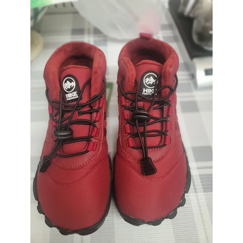 Hike Footwear Winter Snow Boots Waterproof Ankle Booties Red‎